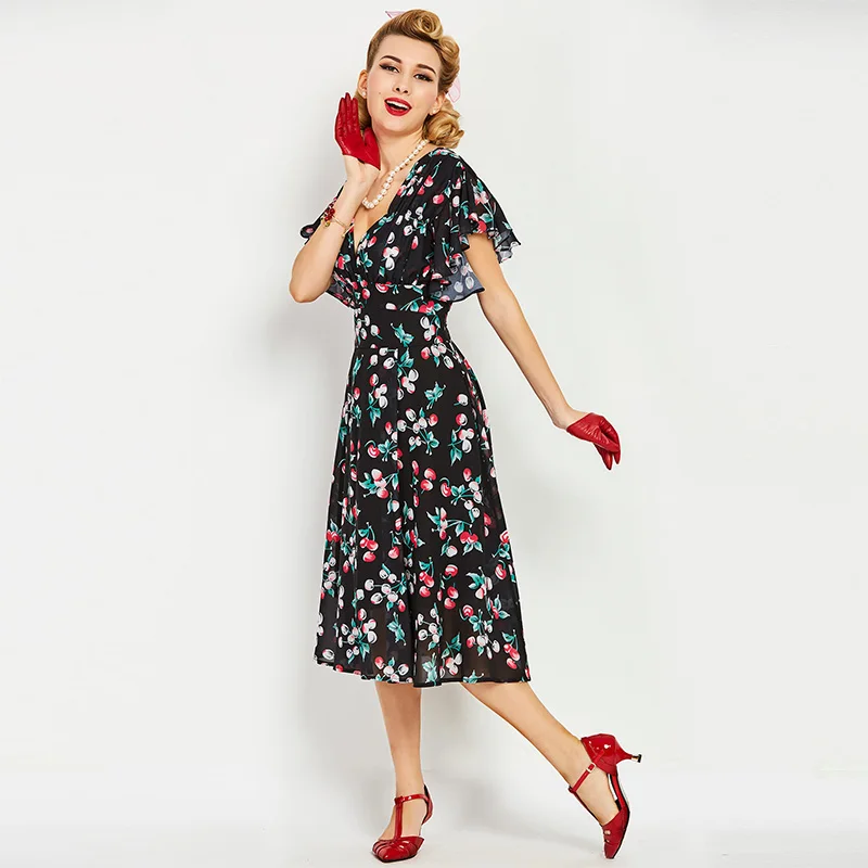 black butterfly vintage dresses