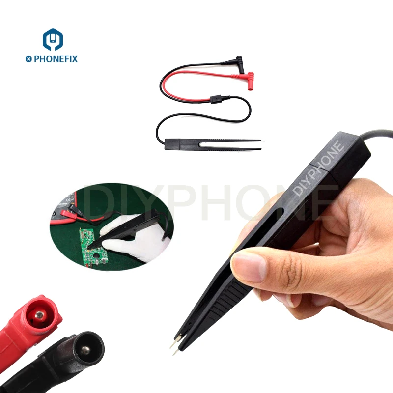 

PHONEFIX Multimeter Tweezers Pen LCR Capacitor Meter Wire Pen Cable Needle Tip Probe Phone PCB Repair Test Clip Tweezers