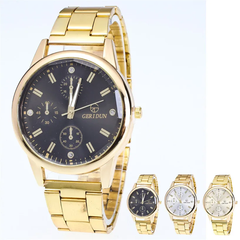 

Mens Gold Watches Diamond Dial Gold Steel Analog Quartz Wrist Watch watch men luxury