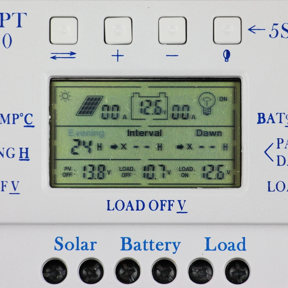 MPPT T40 40A regulador de carga Solar 12 V 24 V Auto LCD controlador de pantalla con carga doble temporizador de Control para el sistema de luz de calle - 2