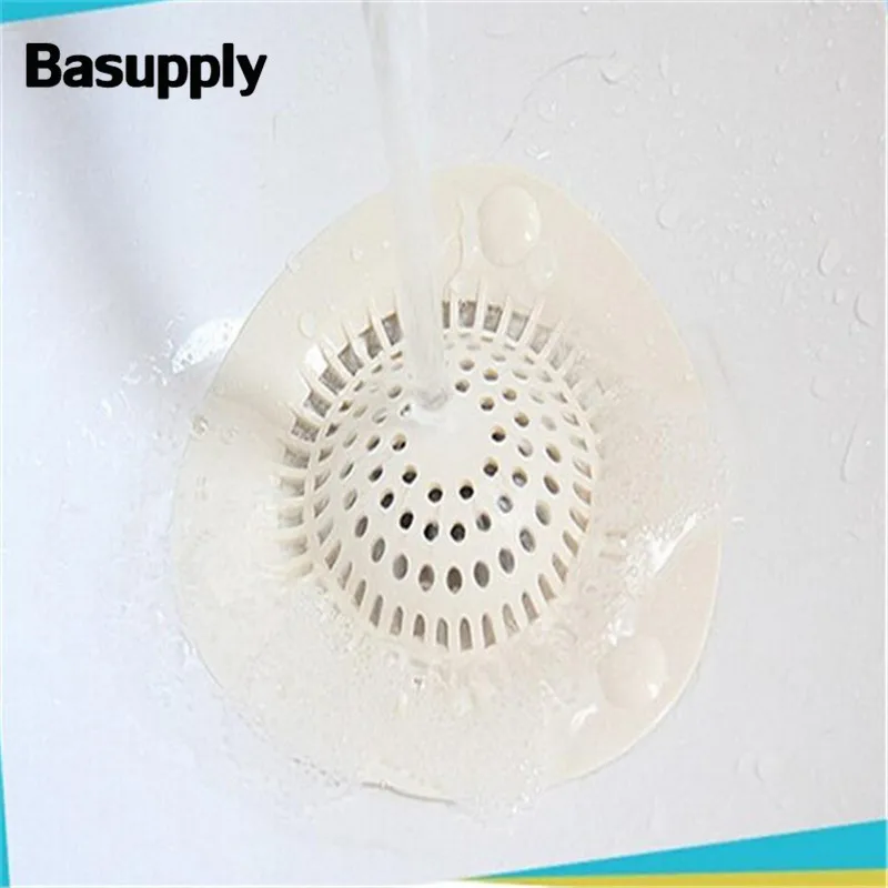 

1Pc Creative Round Sewer Outfall Strainer Bathroom Sink Anti-blocking Floor Drain With Sucker Kitchen Gadget Bathroom Accessory
