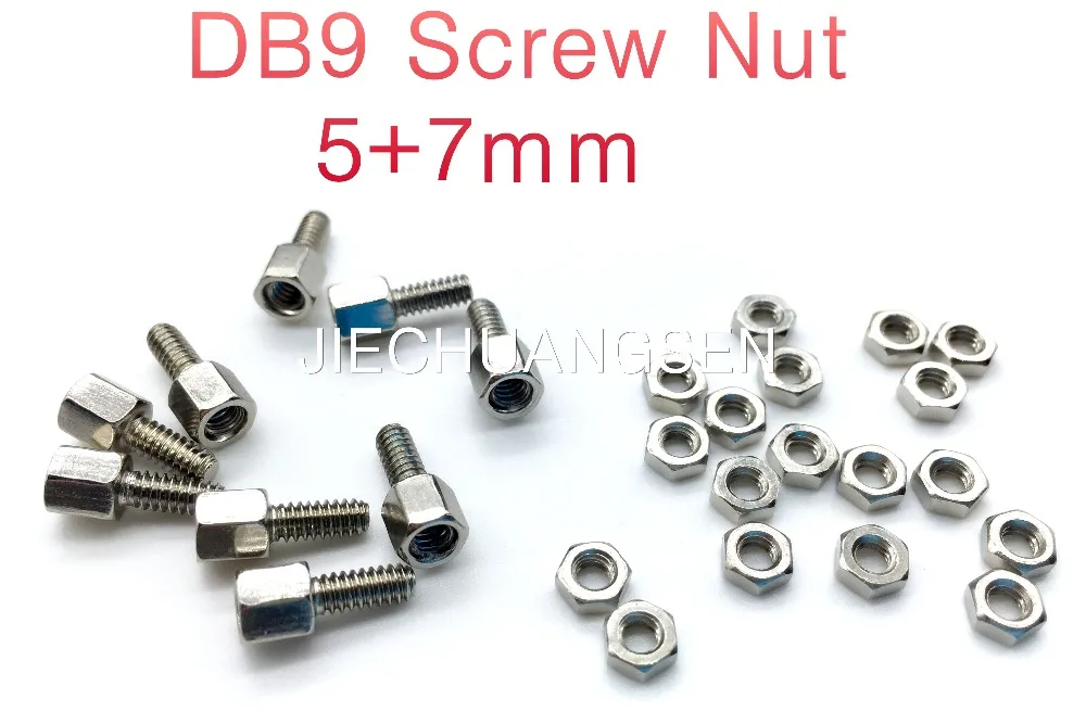 20 set British system screw+nut DB9 screw nut 5+7mm DB A serial port head specialin Nut & Bolt