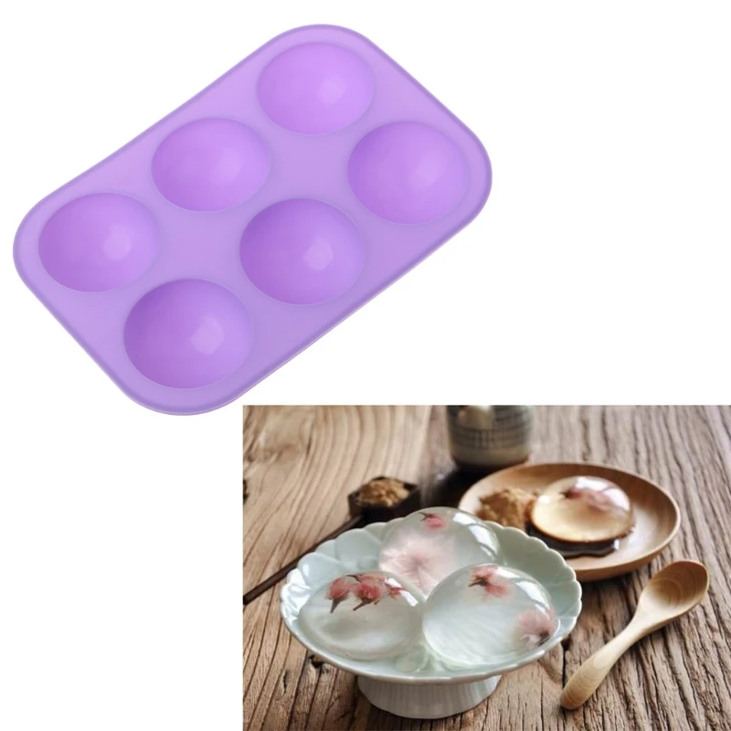 

6 Cavities Large Hemisphere Chocolate Silicone Baking Mold Cake Dome Mould Mat