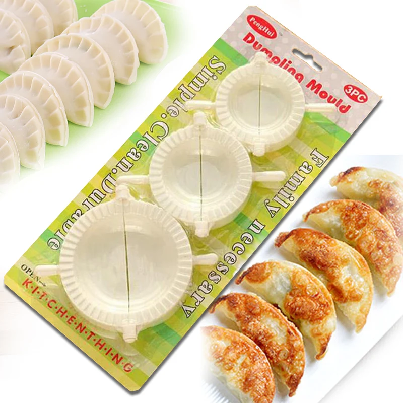 Hellery 3PCS Dumpling Maker Presser Wrapper Press Moldes Cocina Herramientas De Cocina Azul 