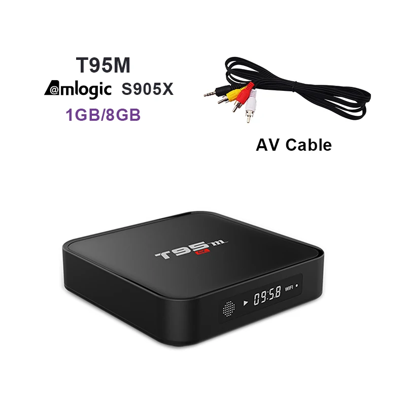 Memobox T95M Android 6.0 ТВ коробка 4 К Amlogic S905X 4 ядра DDR3 1 г flash 8 г hdmi 2.0 4 К Airplay DLNA предварительно установленных телеприставки - Цвет: Add AV Cable