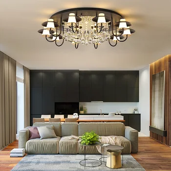 

Modern Luxury led Crystal Ceiling Light European Living Room Lamp Creative Bedroom Ceiling Lamp Simple Restaurant Crystal Lamps