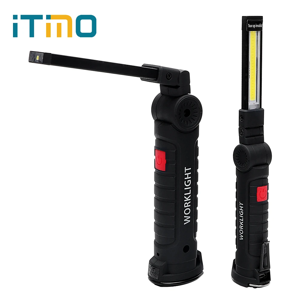 

iTimo Magnetic COB LED Torch USB Rechargeable Flashlight with Hook Portable Camping Working Light Outdoor Lighting 3 Modes