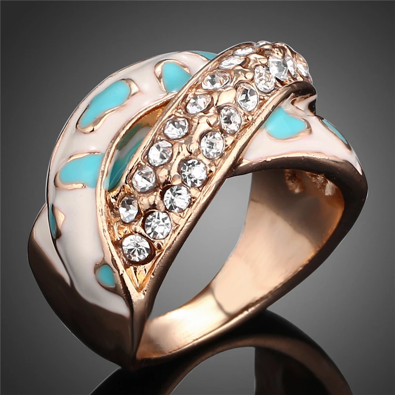 New 2017 High Quality Alloy Gold Color Elegant Twisty Ring With