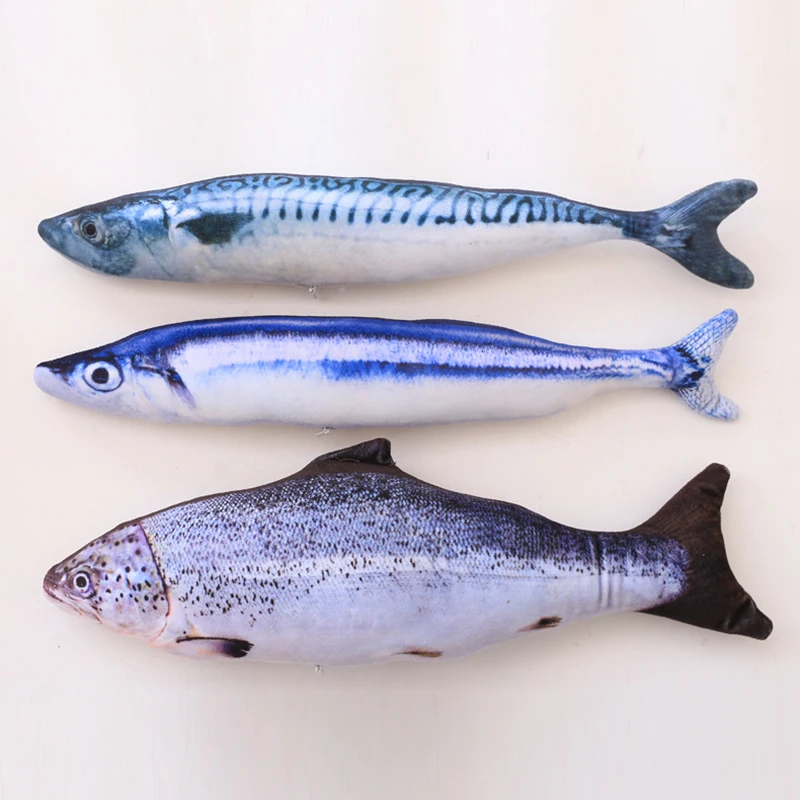 Cute Favor Fish Toy Catnip Scratchboard Scratching Post Plush Stuffed Fish Fish Shape Toy For Dogs 5