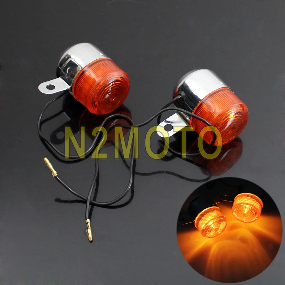 

Motorcycle Chrome Turn Signal Light for Honda Chopper Cafe Racer Indicator Flasher Lamp Blinker
