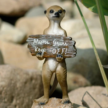 

Resin mongoose protects grass warning signs, villa ornament garden decorations(A291)