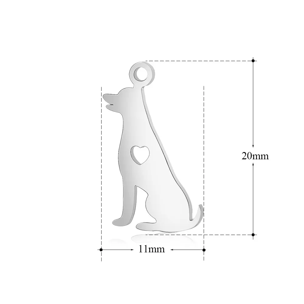 10 шт./лот нержавеющая сталь животное собака талисманы VNISTAR шармы собачья лапа Любовь Собака Кость ювелирные изделия фурнитура - Окраска металла: T443