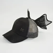 Чистая Пряжа большим бантом с буквой М Бейсбол Кепки хип-хоп Для женщин Для мужчин Мода загнутыми полями мужской женский Snapback Защита от солнца- доказательство Кепки Trucker Hat