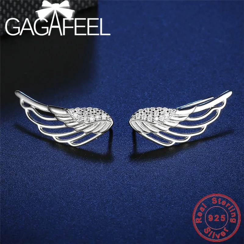 GAGAFEEL Angle's Wing серебристого цвета 925 пробы серебряные серьги наивысшего качества Модные ювелирные изделия для женщин Свадебная вечеринка