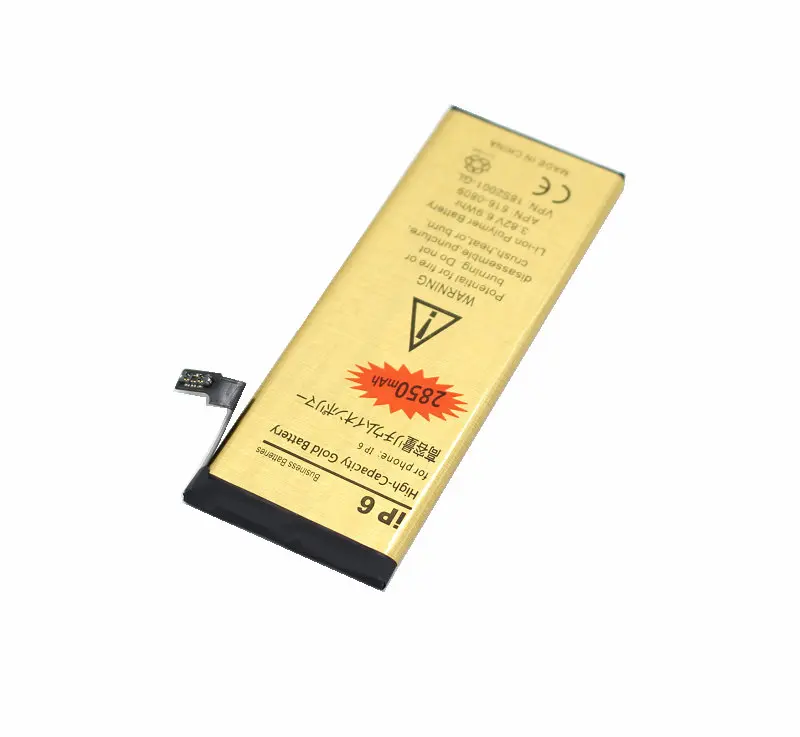 5 шт./лот 3 82 в 2850 мАч 0 цикл Золотая Замена батарея для iPhone 6 6G i6 внутренняя