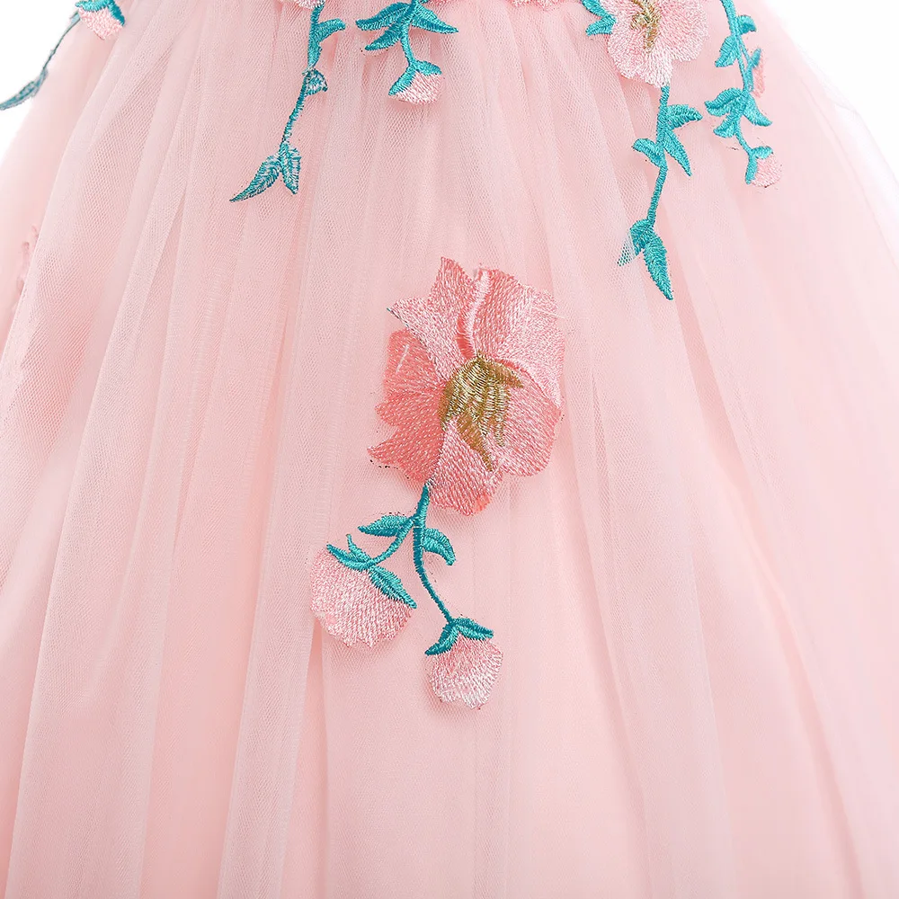 Cute Flower Girls Dress 2018 New Embroidery Mesh Children Wedding Dress Princess Party Kids Dresses For Girls Costumes 13 Years (20)