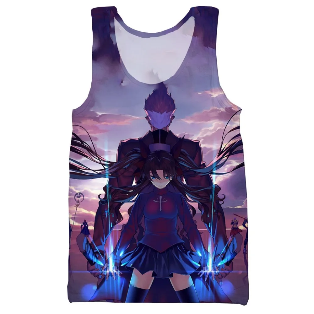 Аниме Fate Stay Night 3D Печатный Топ на бретелях для мужчин модный крутой топ на бретелях для мужчин и женщин топ-Бюстгальтер на бретельках Топ на бретельках дизайн