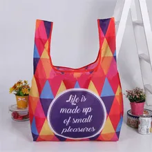 5000 шт./лот таможня напечатала красочный логотип экологический многоразовый складные нейлоновые сумки для покупок из полиэстера для бакалейный товаров в супермаркете Сумка-тоут