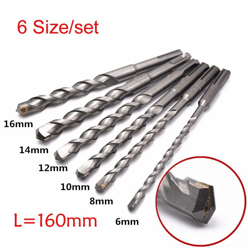 Длинные сверла с квадратным хвостовиком 160 мм SDS Plus 6 8 10 12 14 16 мм|drill bit|twist drill bitsds plus |