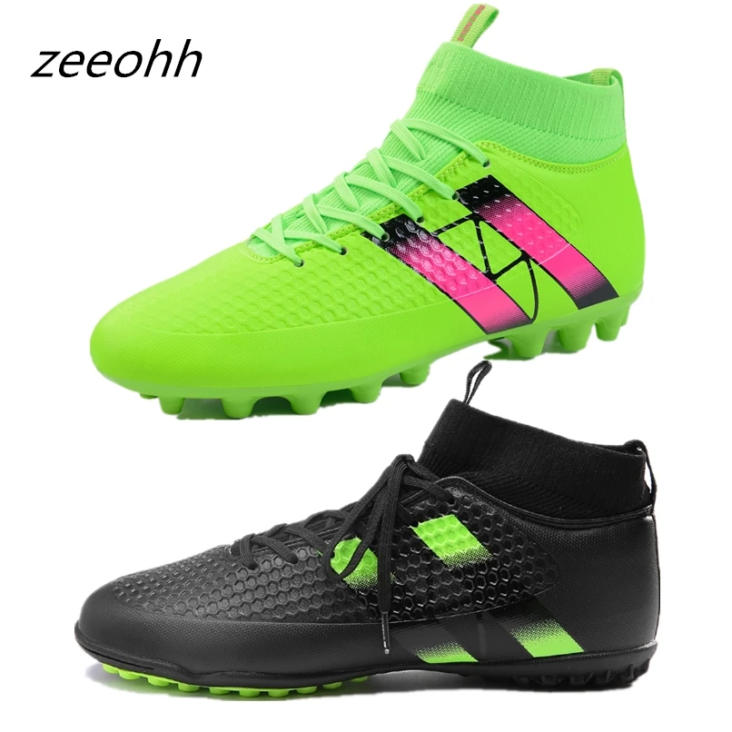 zeeohh New spike soccer football shoes high ankle men crampon football boots superfly original cleats futzalki football sneakers