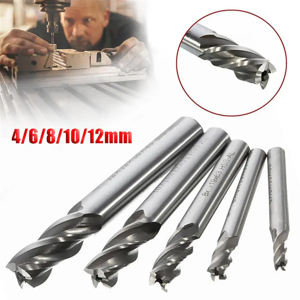 HSS AL Straight Shank 4 Flute Super Tough Metal End Processing Mill