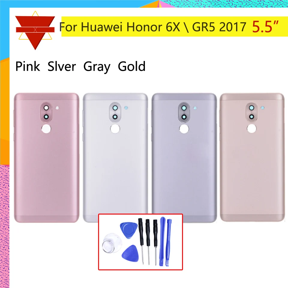 Для Huawei Honor 6X Задняя крышка батареи задняя дверь корпус чехол для GR5 BLL-L23 с сенсорным датчиком ID боковые кнопки объектив камеры