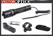 Vector Optics Nightbeat LED Flashlight Torch CREE Q2 & 200 Lumens with Mount, Charger , Battery , Nylon Holster Holiday Sale
