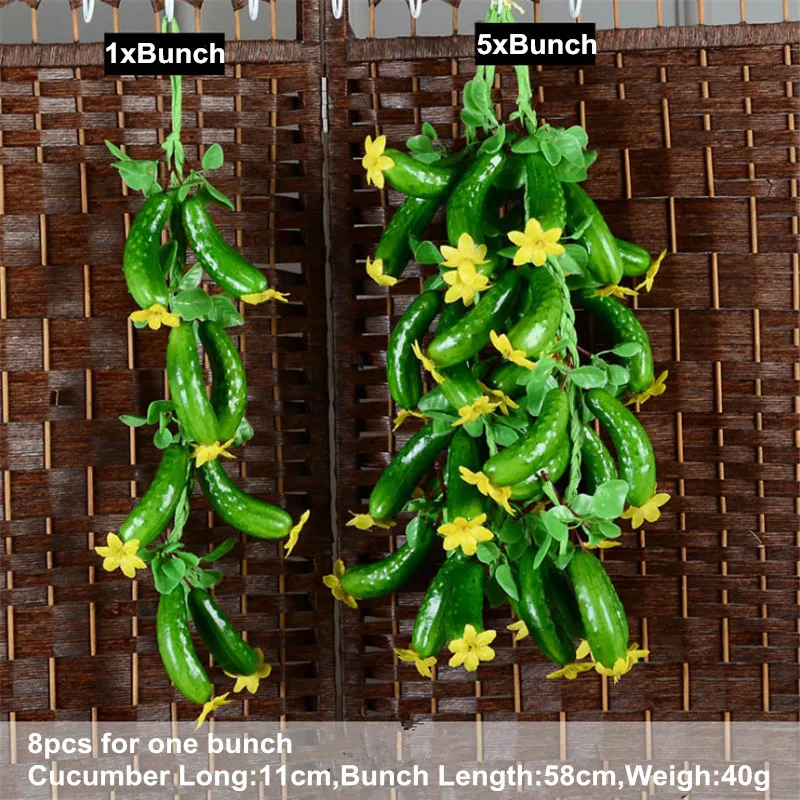 8 шт./веревка искусственная имитация фруктов и овощей поддельные пластиковые фрукт из пенопласта подвесной домашний сад Фруктовый магазин Декор - Цвет: cucumber