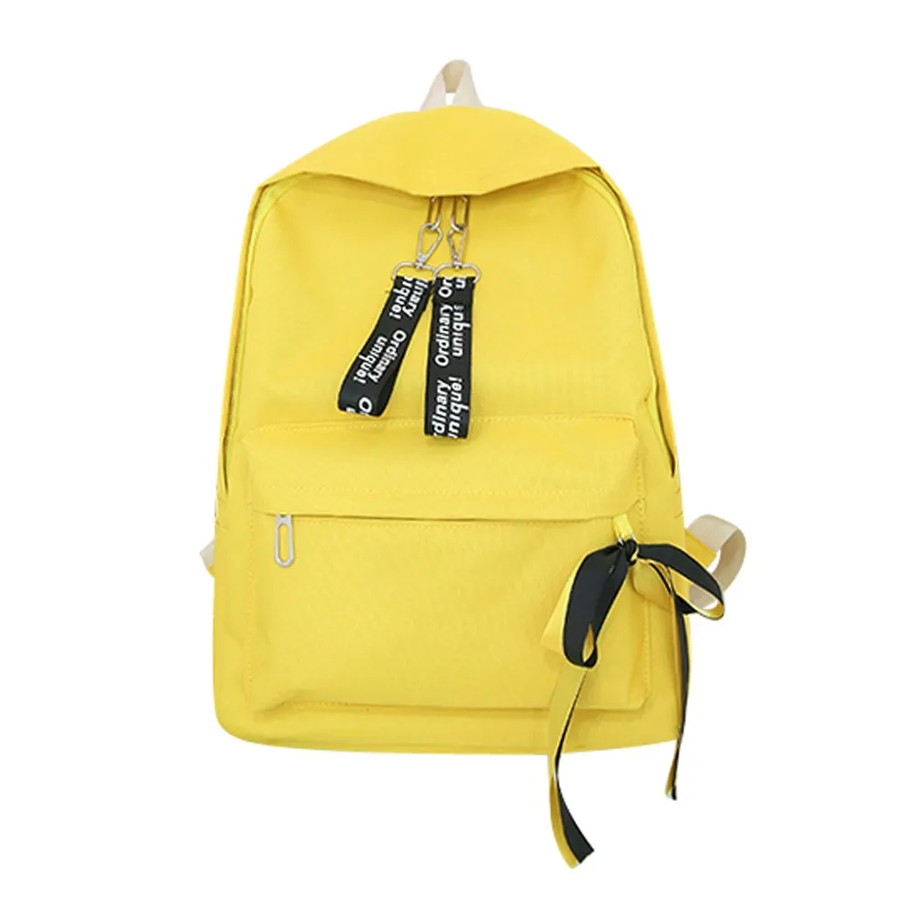 Unisex Canvas Appliques Letter Backpack Comfortable straps Outdoor