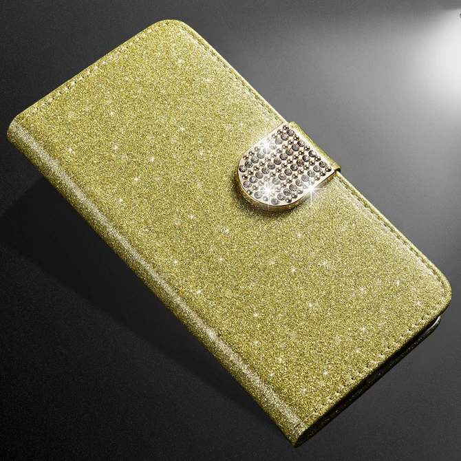 ZOKTEEC Горячая Распродажа Модный сверкающий чехол для samsung Galaxy A50 A30 A20 A10 A40 M10 M20 M30 Чехол-книжка с бумажником - Цвет: Golden diamond