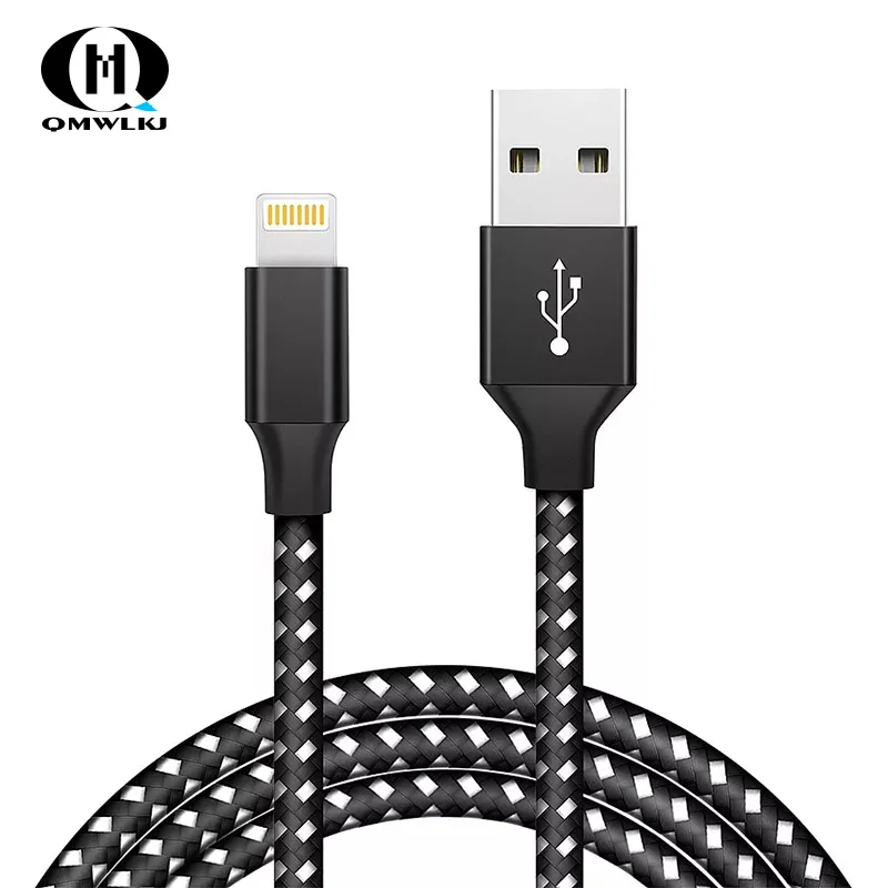 

1m 2m 3m Data USB Charger Charging Cable Nylon Braided Data Cable For iPhone 6 7 8 S Plus Xs Max XR X Fast Charging