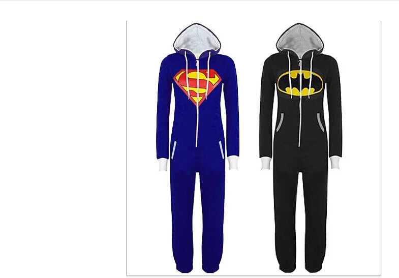 Вечерние костюмы для косплея на Хэллоуин Пижама унисекс Пижама для взрослых комбинезон для мужчин и женщин Бэтмен Супермен цельный Пижамный костюм