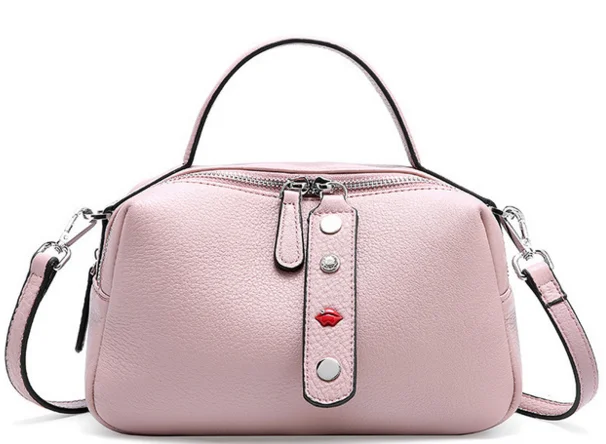 

Litchi Stria Women Personality Rivet Genuine Leather Bags Cross Body Shoulder Chains Bags Female Cowhide Pillow Handbags D575