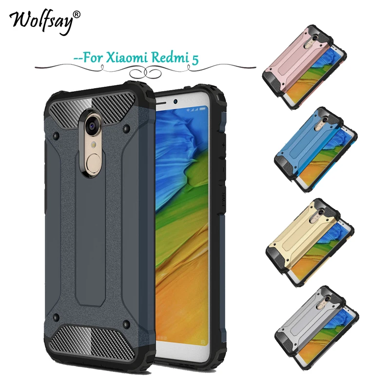 For Xiaomi Redmi 5 Case Shockproof Armor Rubber Silicone Hard PC Phone Protective Cover |