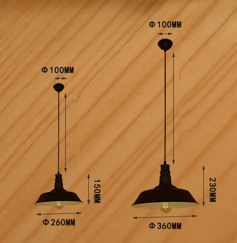 Скандинавский промышленный Ретро стиль подвесной светильник для ресторана бара Кафе лампа для склада креативная Подвесная лампа с одной головкой, E27 26 см/36 см