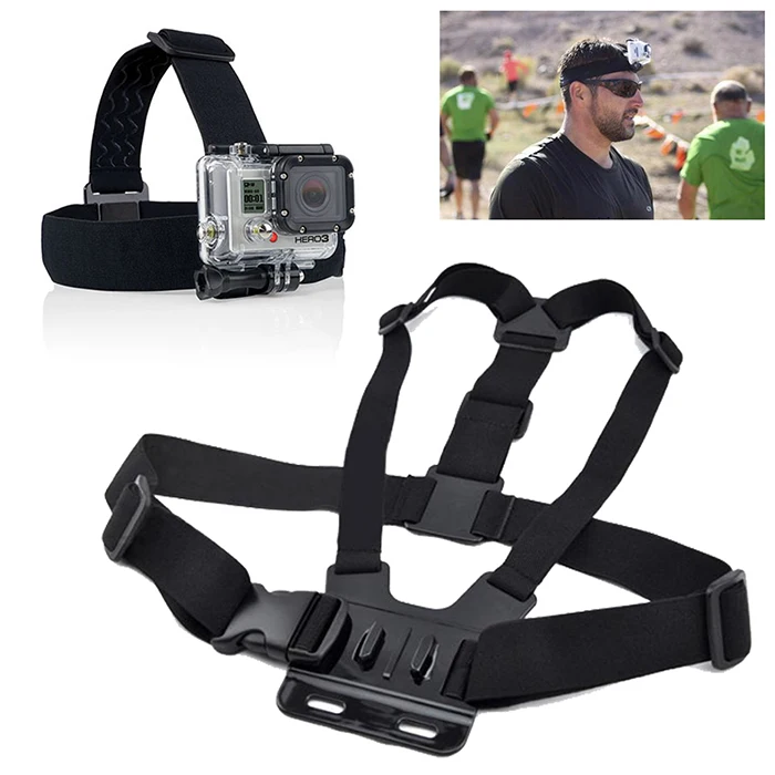 Chest Harness Mount + Head Belt Strap For SJ4000 or For GoPro HD Hero 1 2 3 Camera Accessories