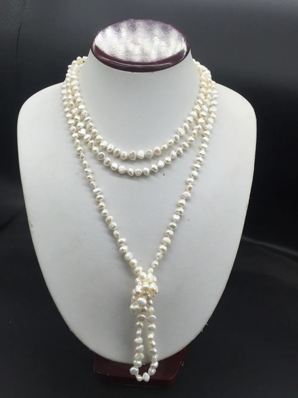 

Free shipping hot sale Women Bridal Wedding Jewelry >>One Strand White Cultured Fresh water Pearl Long Necklaces nugget 72