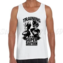 Супер Saiyan, мужские майки, модные, круглый вырез, Dragon Ball Z, черный жилет с принтом, хипстерские, забавные, крутые майки