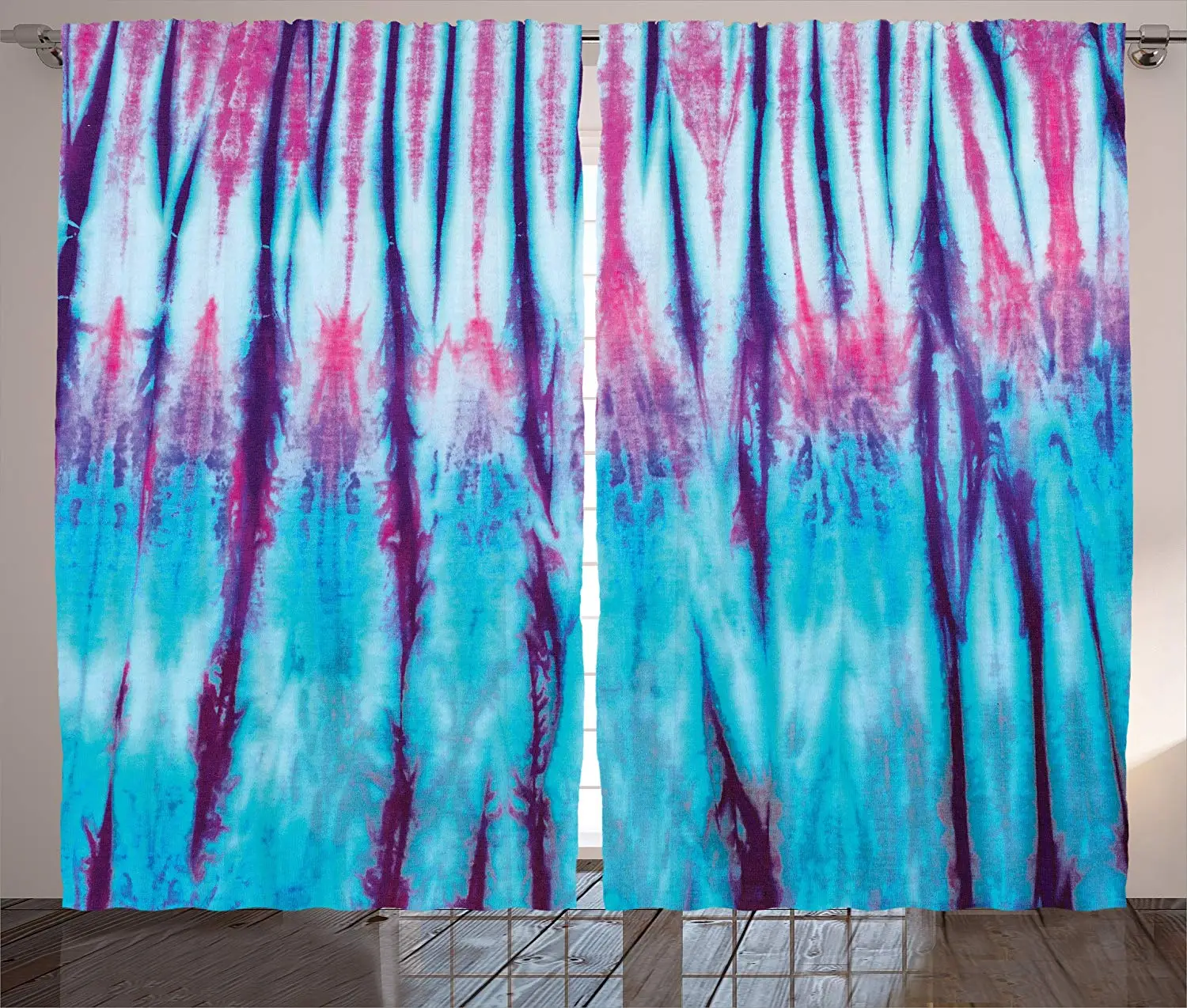 Ethnic Curtains Close Up Vertical Gradient Tie Dye Effect Hippie