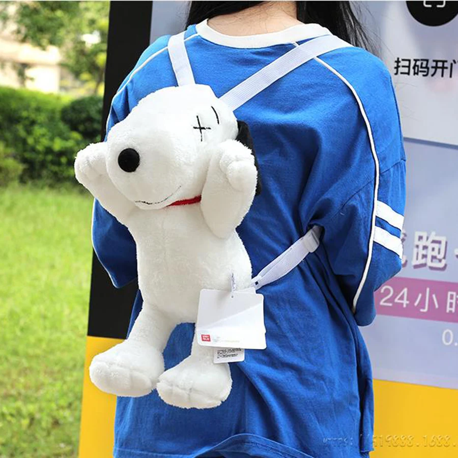 

The KAWS same Bag Lovely Cartoon Snooby Black and White dog plush doll Bag Kawaii High-quality High 40cm