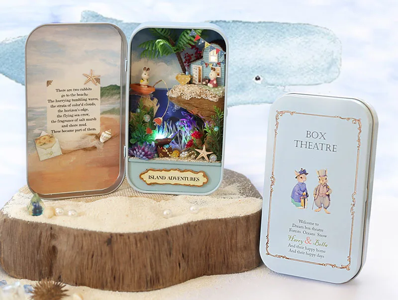 Box Theatre DIY Mini Dollhouse with Furnitures Assemble Kits Handmade Miniatures Doll House Craft Toys for Children (20)