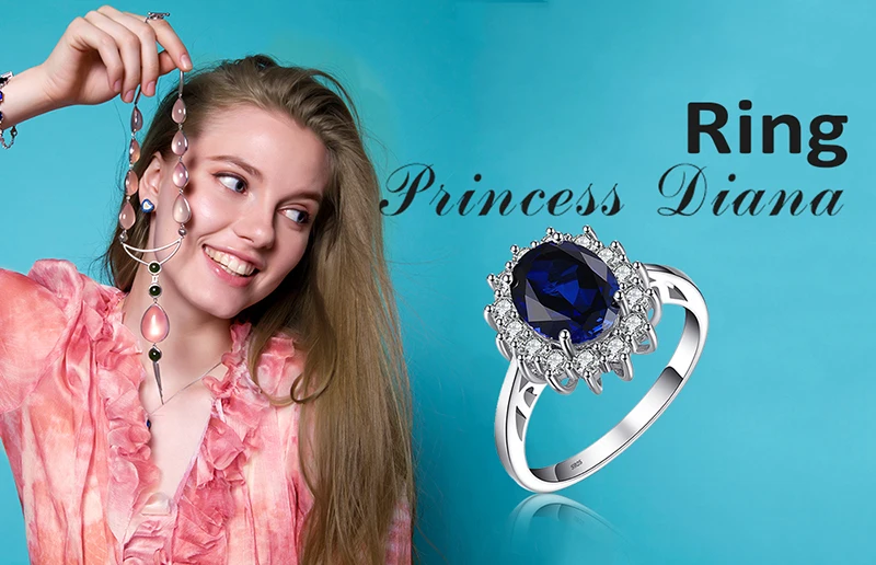 JewelryPalace Anillo Princesa Diana Kate Middleton Con Piedra Preciosa Anillo de Compromiso Plata de ley 925