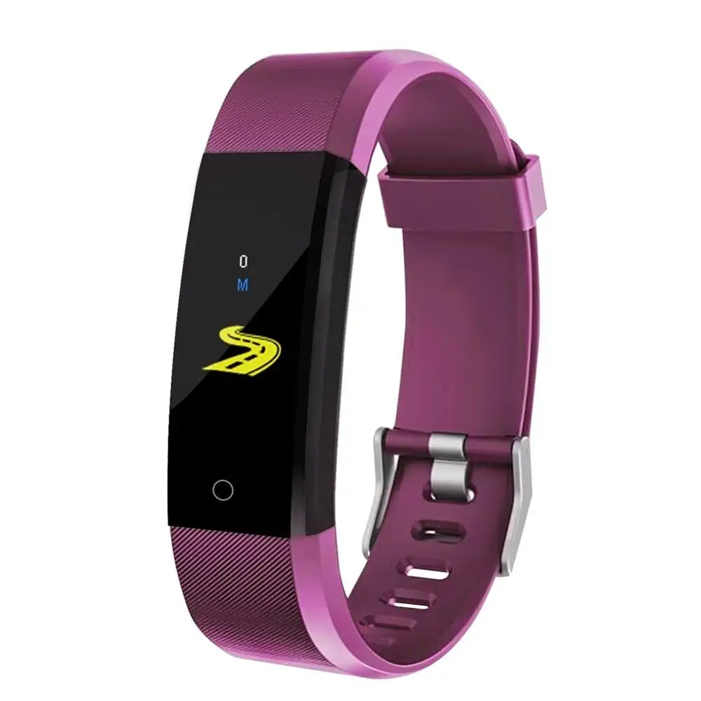 Умный Браслет, пульсометр, кровяное давление, умный браслет, фитнес-трекер, Smartband, браслет для Xiaomi, huawei, Honor, умные часы для мужчин - Цвет: Фиолетовый