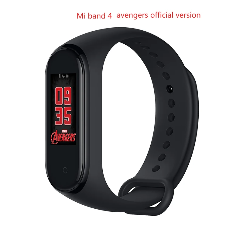 Новейший Xiaomi mi браслет 4 Мстители официальное издание Смарт mi Band 4 Мститель браслет Bluetooth 5,0 пульсометр фитнес - Цвет: Avengers Black