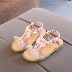 HaoChengJiaDe детские сандалии, для девочек обувь новые летние бантом модные босоножки для девочек-принцесс детские алмазные сандалии для