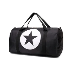 Путешествия звезда большой Ёмкость Спортивная Сумка Черный Упаковка Кубики Для женщин Сумки на плечо выходные Сумки Bolsa де Viagem