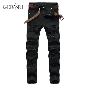 

Gersri new ripped jeans for men fashion cotton and denim American and European style high quality hole brand jeans men