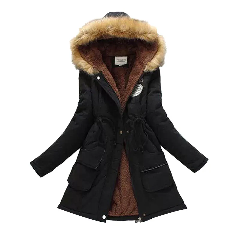 Gnao Mens Cotton Hooded Casual Long Thicken Winter Solid Zip-Up Pockets Down Puffer Jacket