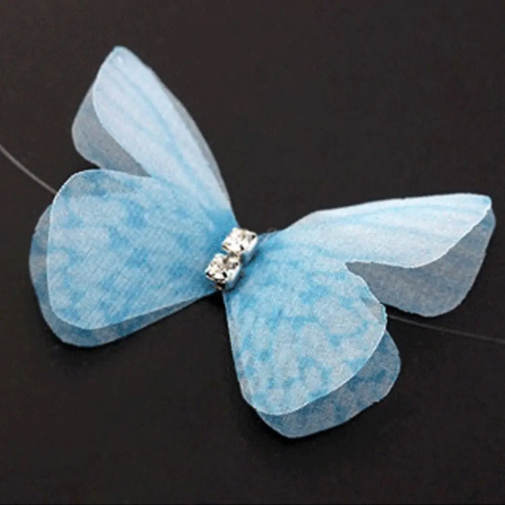 Новая мода Кристальные красочные 3D пряжа бабочки Чокеры Невидимый рыбий линии Шелковый Чокер Ожерелье Ювелирные изделия Подарки для женщин