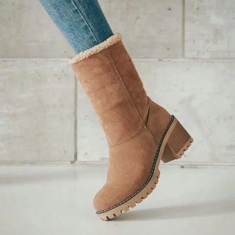 DAOKFPO/новые женские ботинки, зимние уличные теплые ботинки на меху, непромокаемые женские зимние ботинки, короткие ботинки на толстом